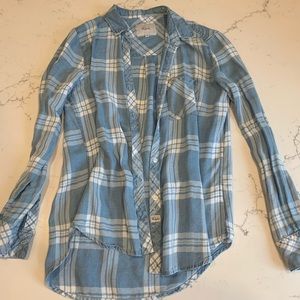 Rails XS Blue and White Flannel